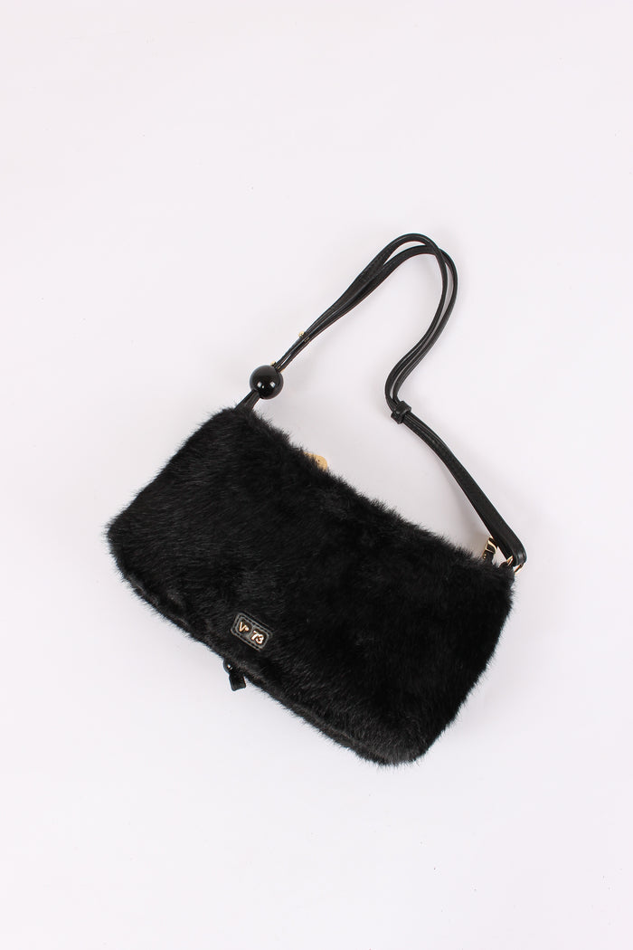 Malachite Pochette Ecopelliccia Nero-4