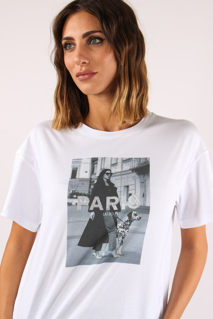 T-shirt Stampa Paris Bianco/paris-7