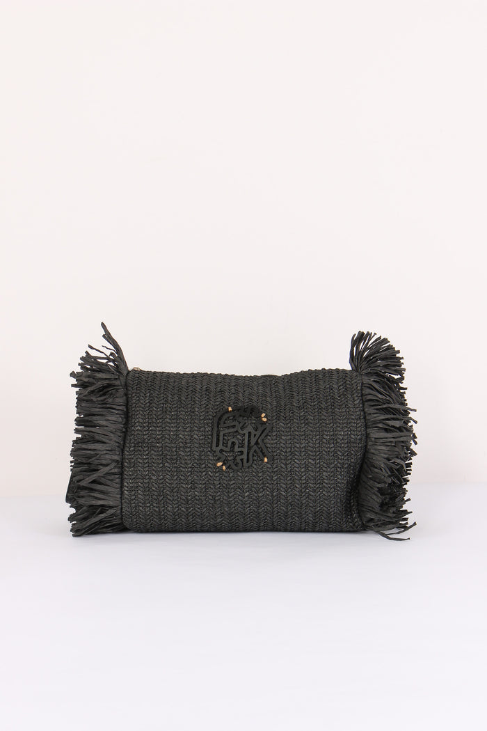 Pochetta Paglia Frange Nero
