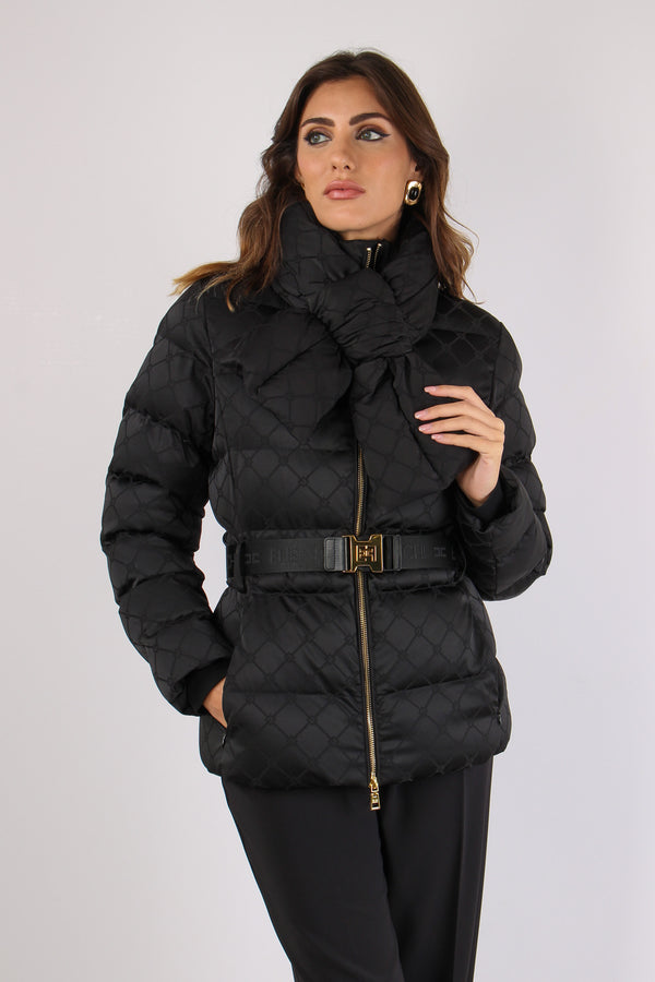 Piumino Logo Fiocco Collo Nero