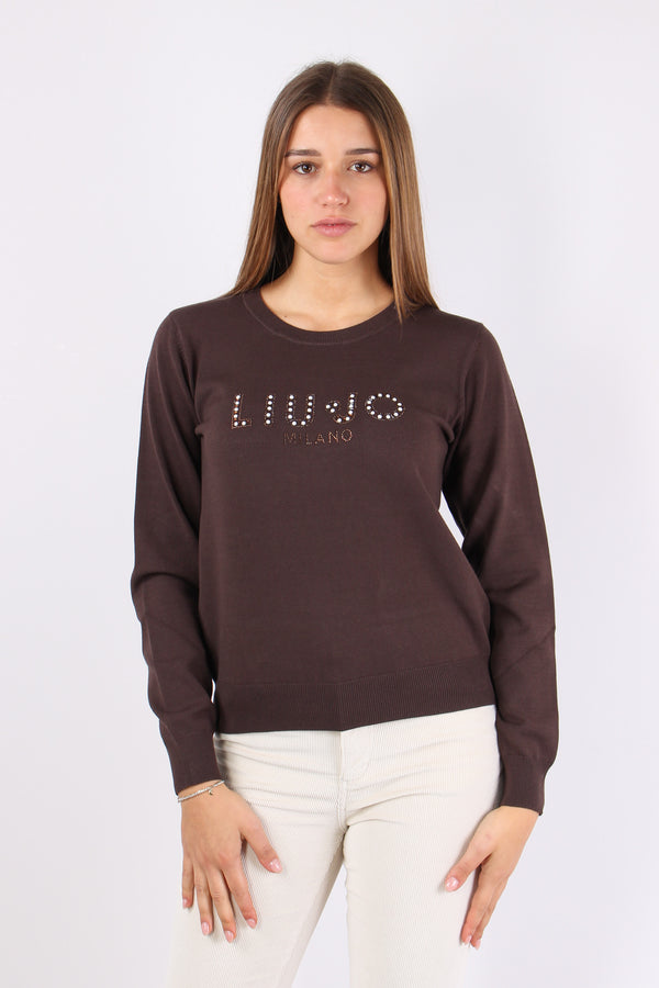 Maglia Logo Viscosa Cioccolato-2