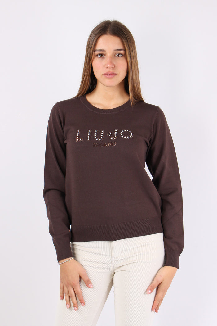 Maglia Logo Viscosa Cioccolato-2