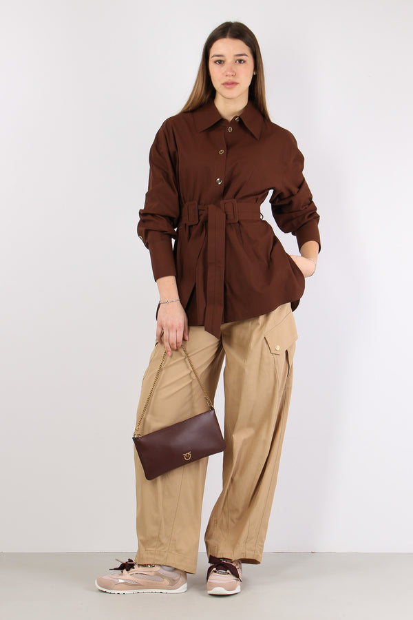 Cheryl Giacca Cintura Cotone Marrone