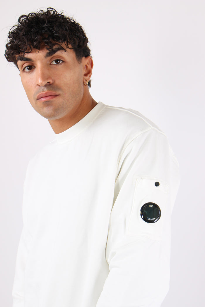 Felpa Girocollo Gauze White-6