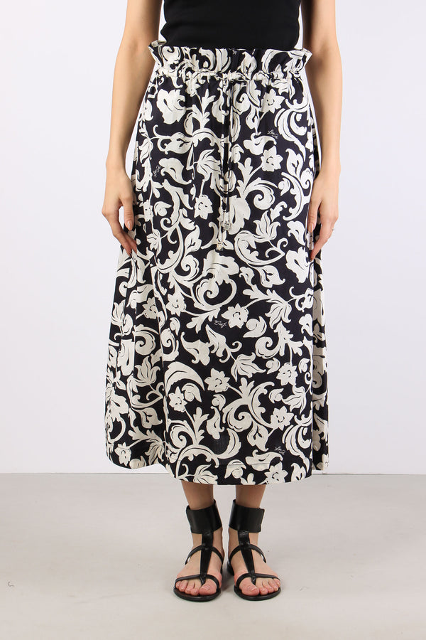 Gonna Lunga Fantasia Black/white-2