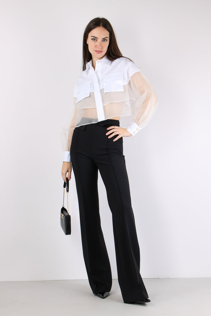 Camicia Organza Polsini Avorio