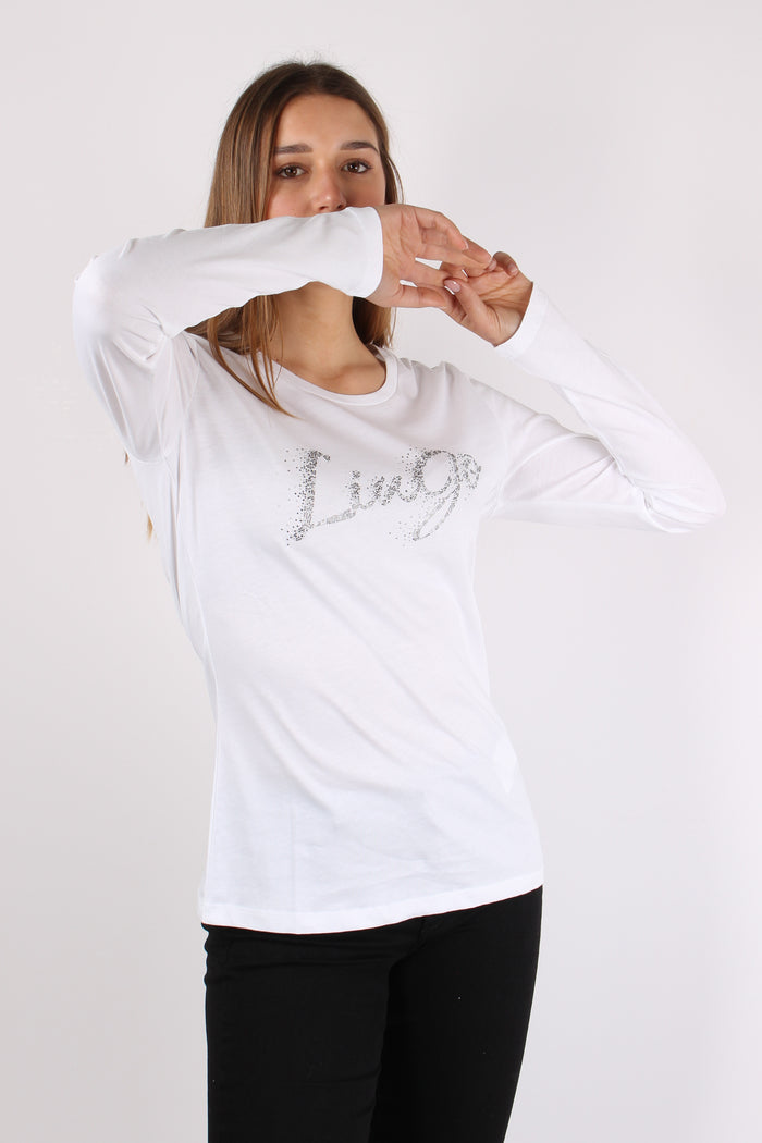 T-shirt Liu Jo Silver Bianco Faded-6
