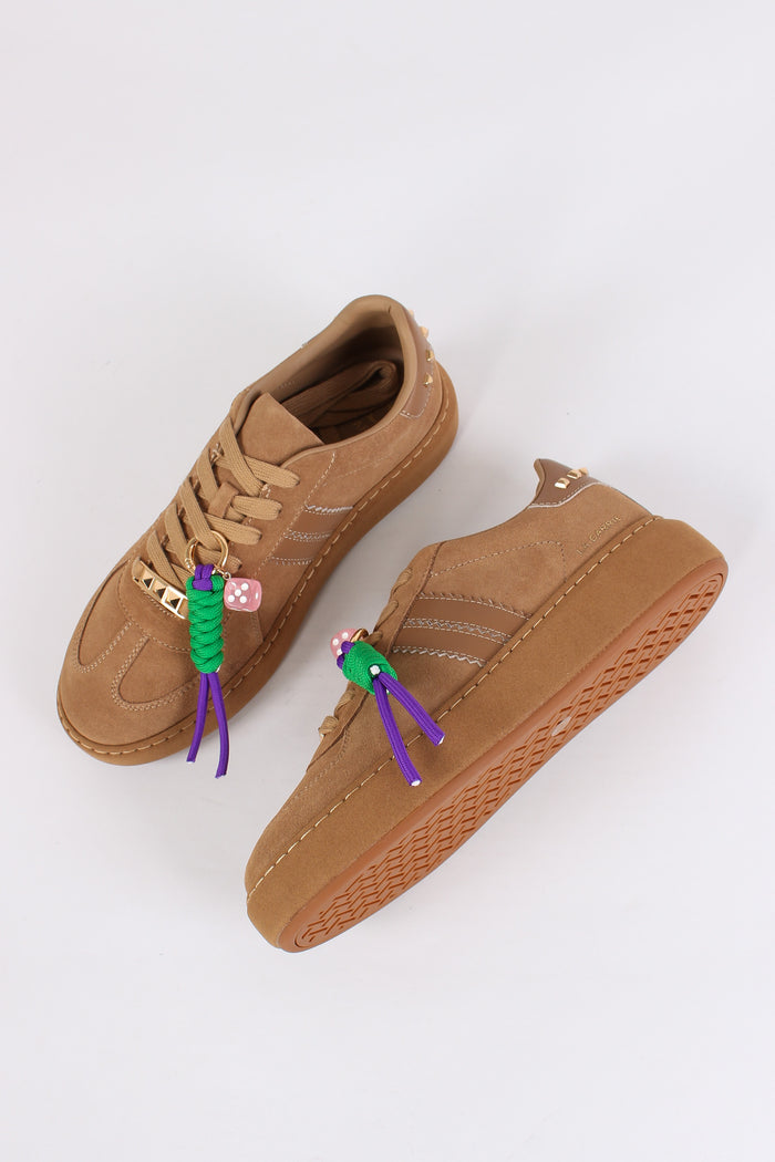 Sneakers Camoscio Borchie Cuoio-7