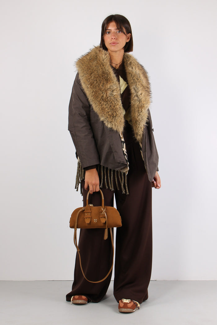 Parka Corto Pelo Frange Moro-4