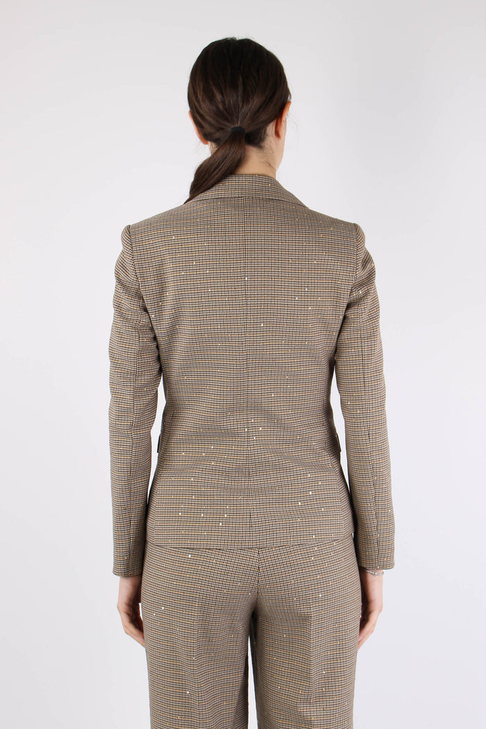 Belsa_pie Giacca Pied De Poule Biscuit-6