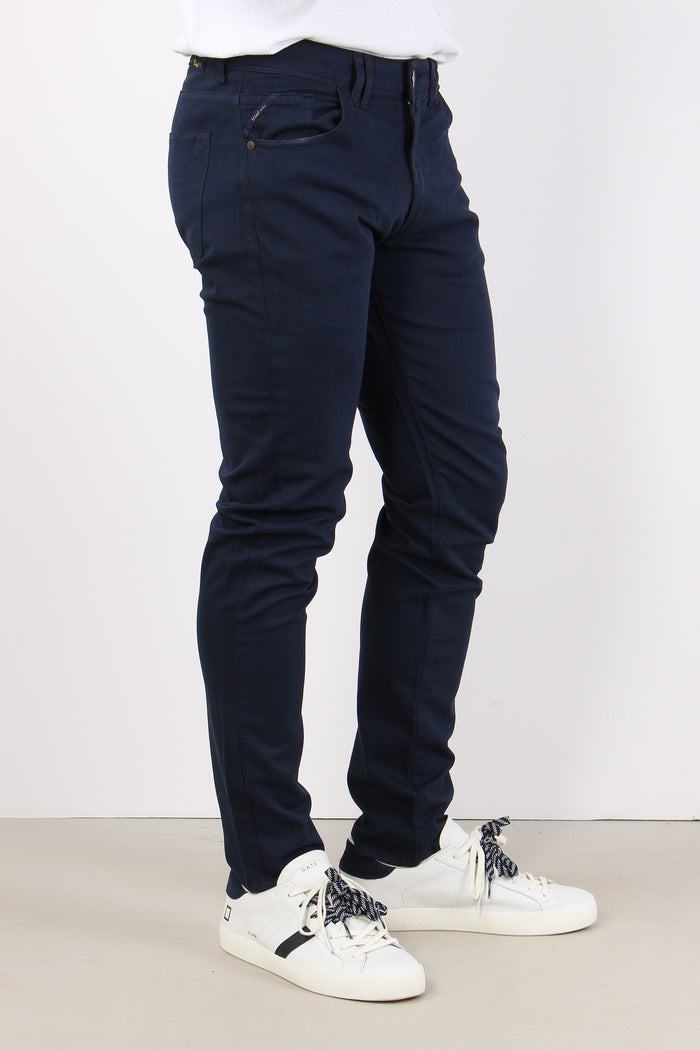 Pantalone Gabardina Modal Blu-3