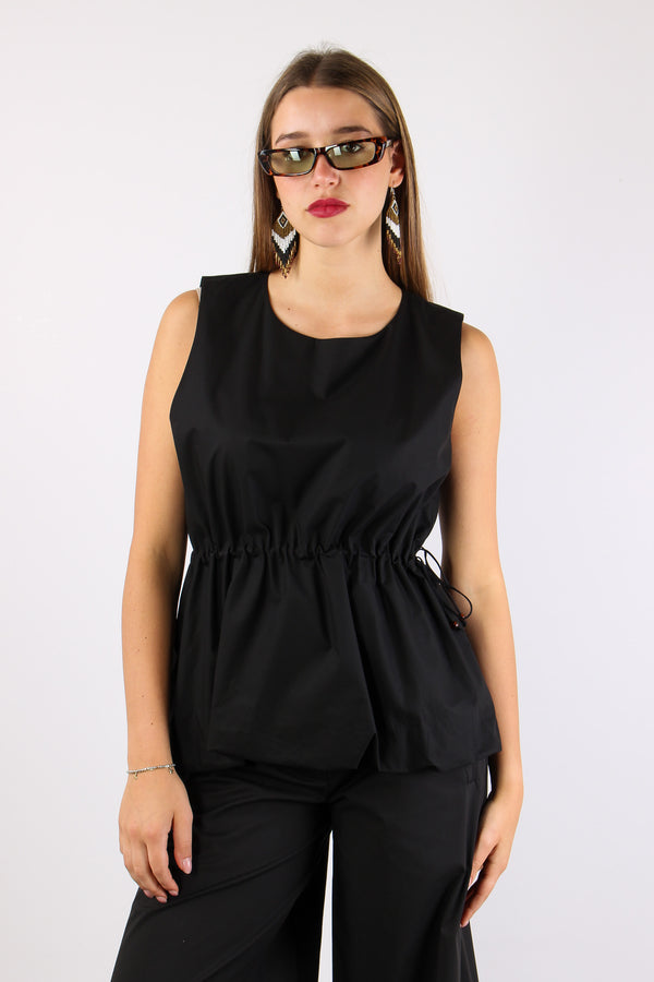 Top Cotone Arriccio Nero-2