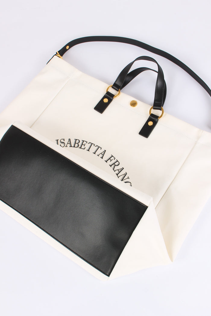 Borsa Mare Logo Avorio/nero-7