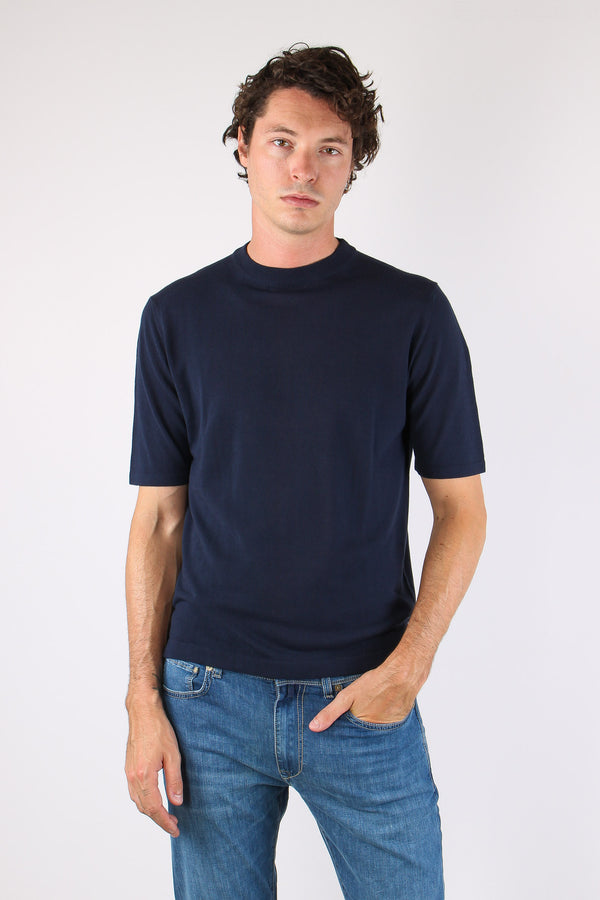 Maglia Girocollo M/m Cotone Navy-2