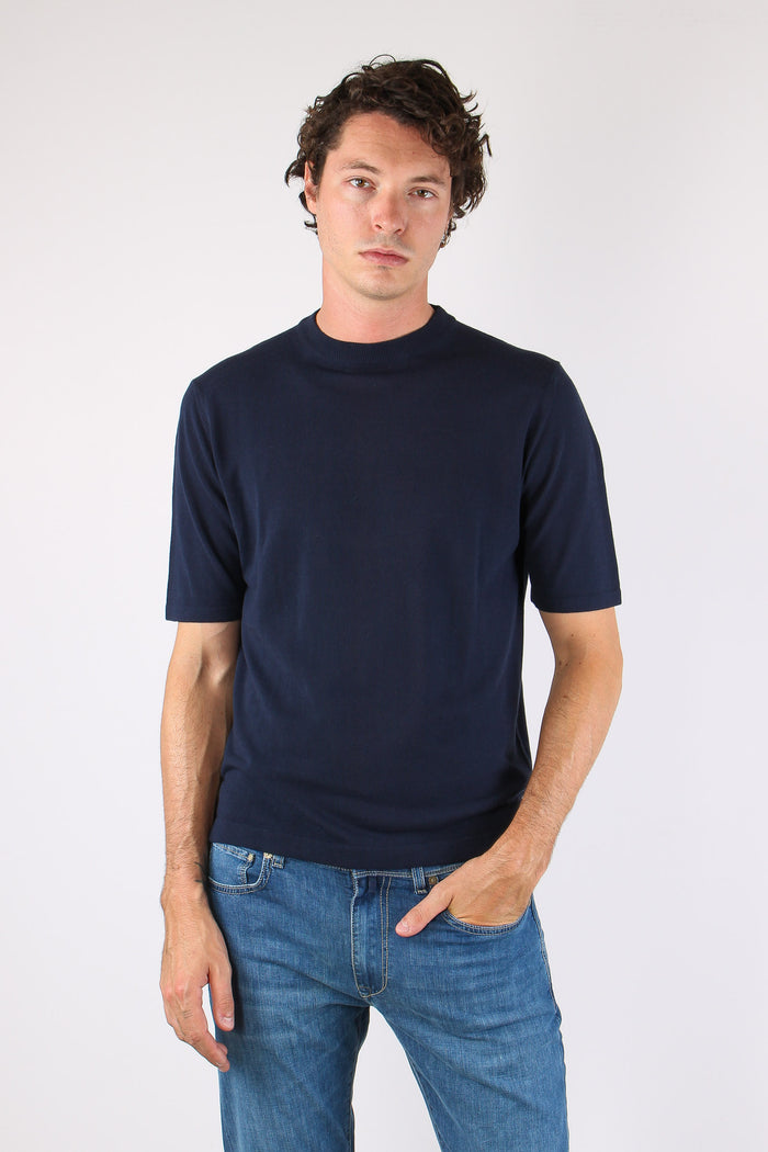 Maglia Girocollo M/m Cotone Navy-2