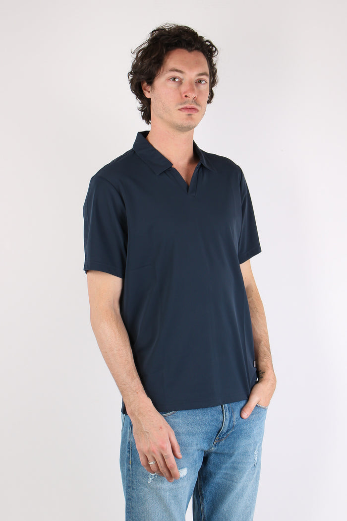 Polo Tessuto Tecnico Blu Navy-7