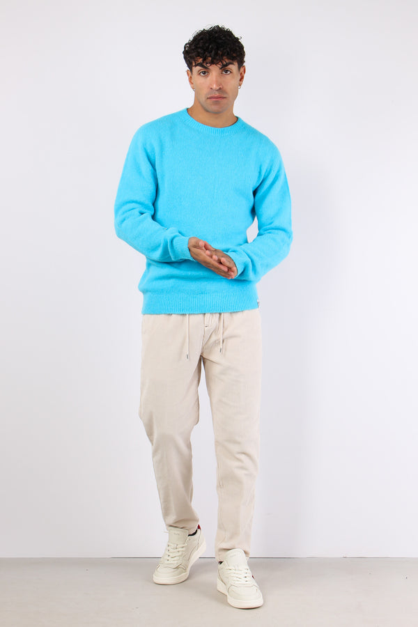 Maglia Girocollo Misto Alpaca Turchese