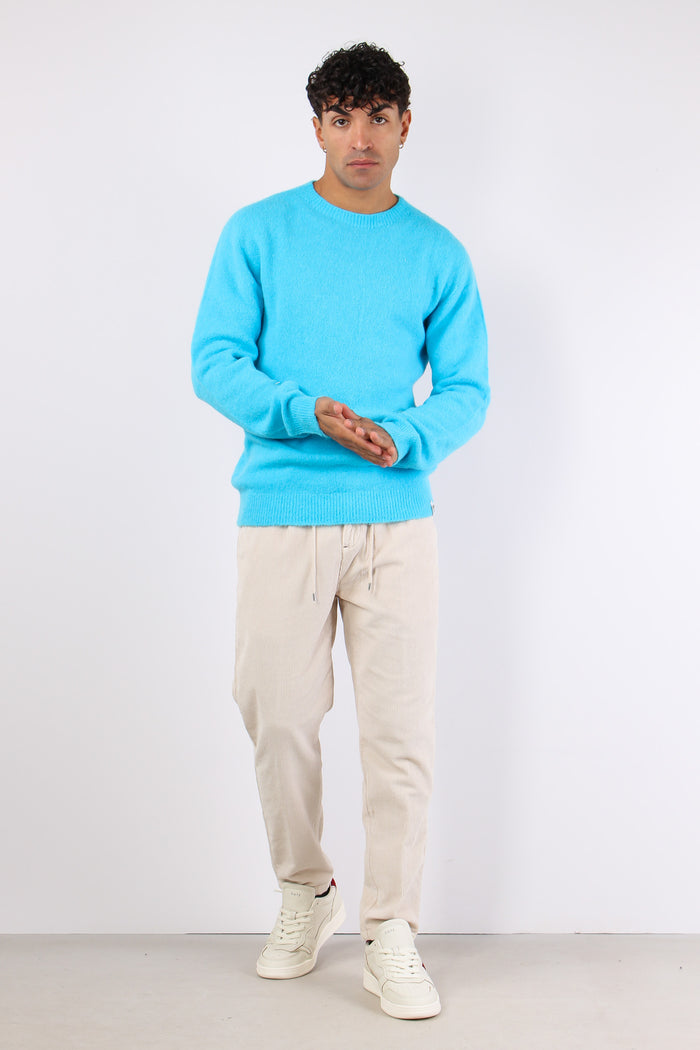 Maglia Girocollo Misto Alpaca Turchese