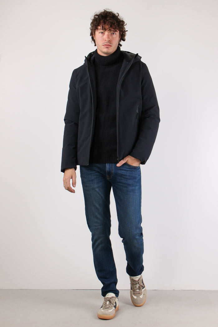 Giubbotto Tecnico Cappuccio Blue Black-2