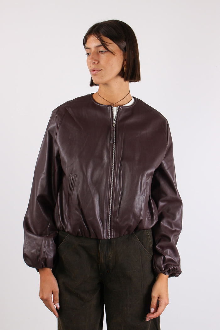 Bomber Ecopelle Chocolate Bean-2