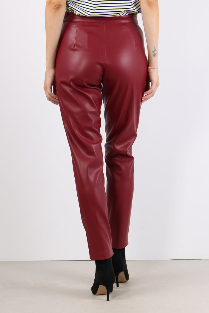 Maren Pantalone Ecopelle Bordeaux-4