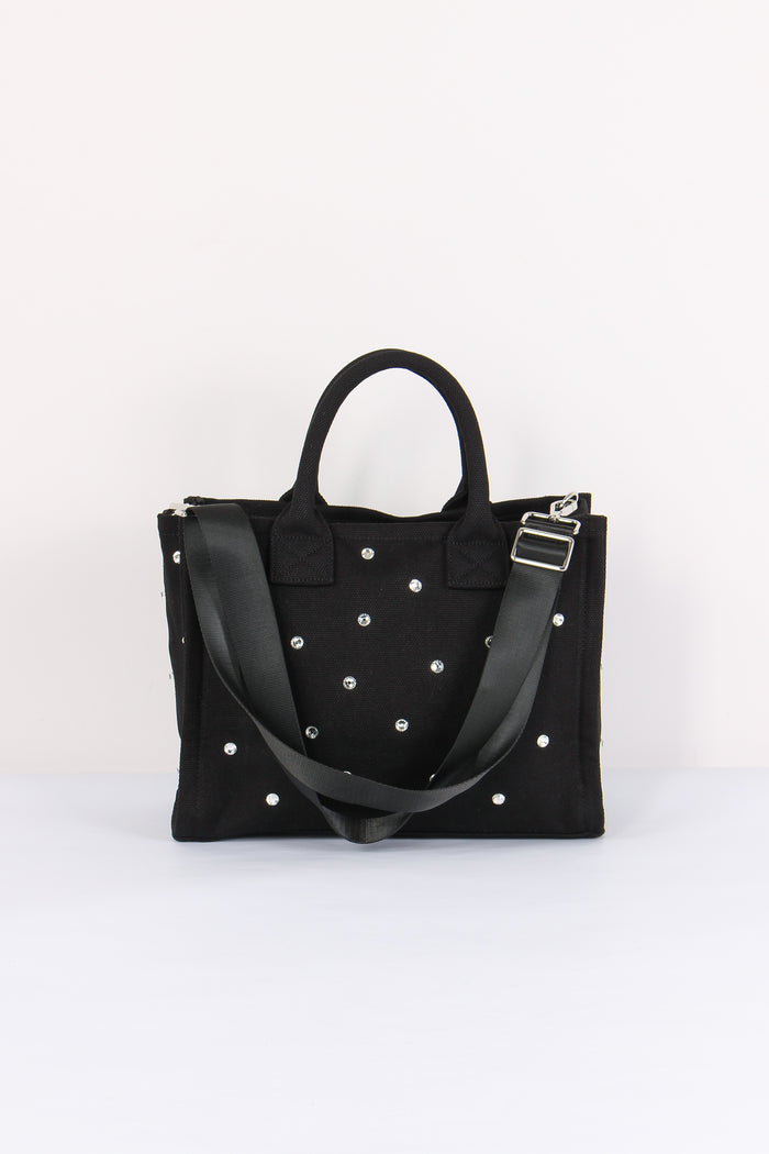 Shopping Media Canvas Strass Nero-3
