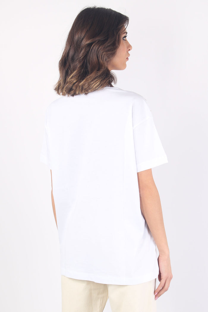 T-shirt Cascata Pailettes Bianco-7