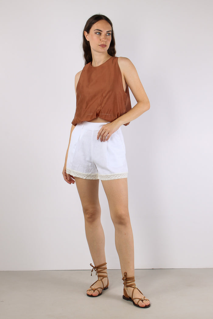 Short Viscosa Lino Bianco