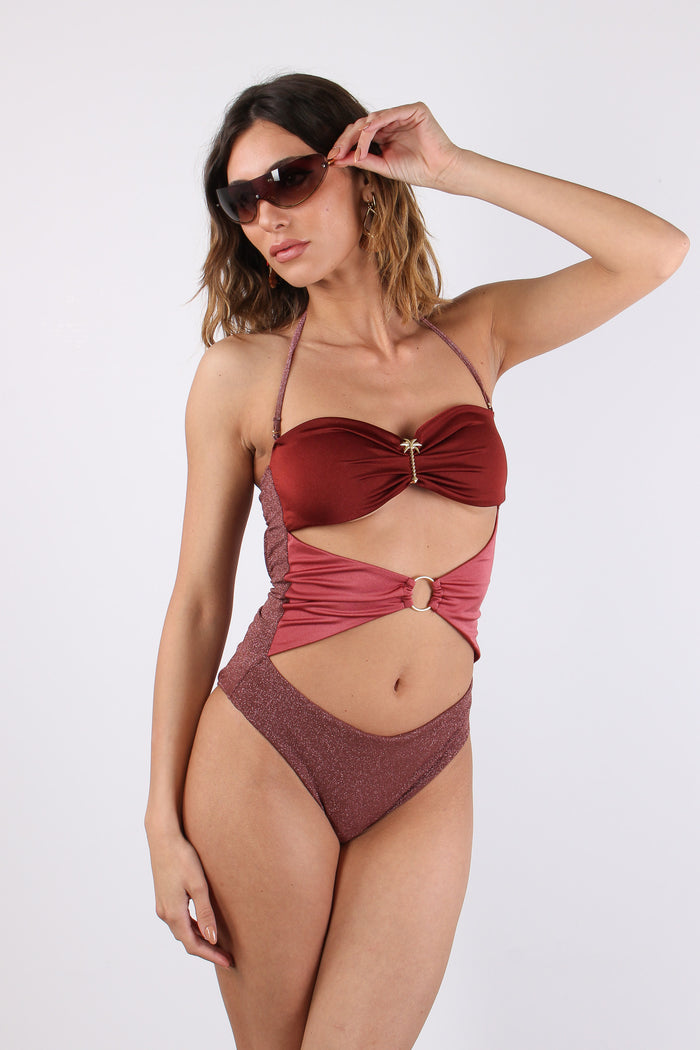 Costume Intero Lurex Aperture Amaranto-7