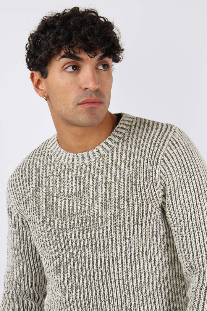 Girocollo Costa Inglese Bicolo Beige/militare-6