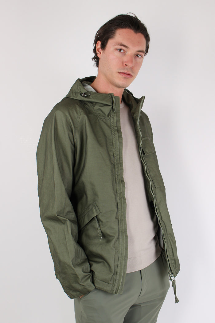 Giubbotto Cappuccio Spalmato Salvia-6