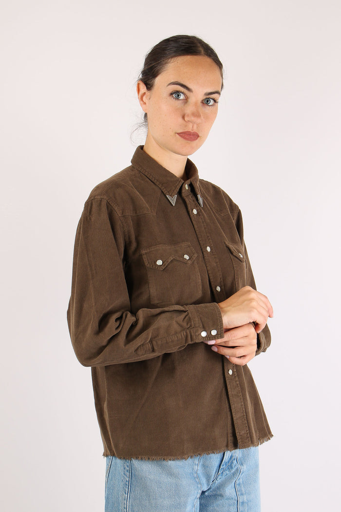 Camicia Velluto Millerighe Aut Vandyke Brown-7