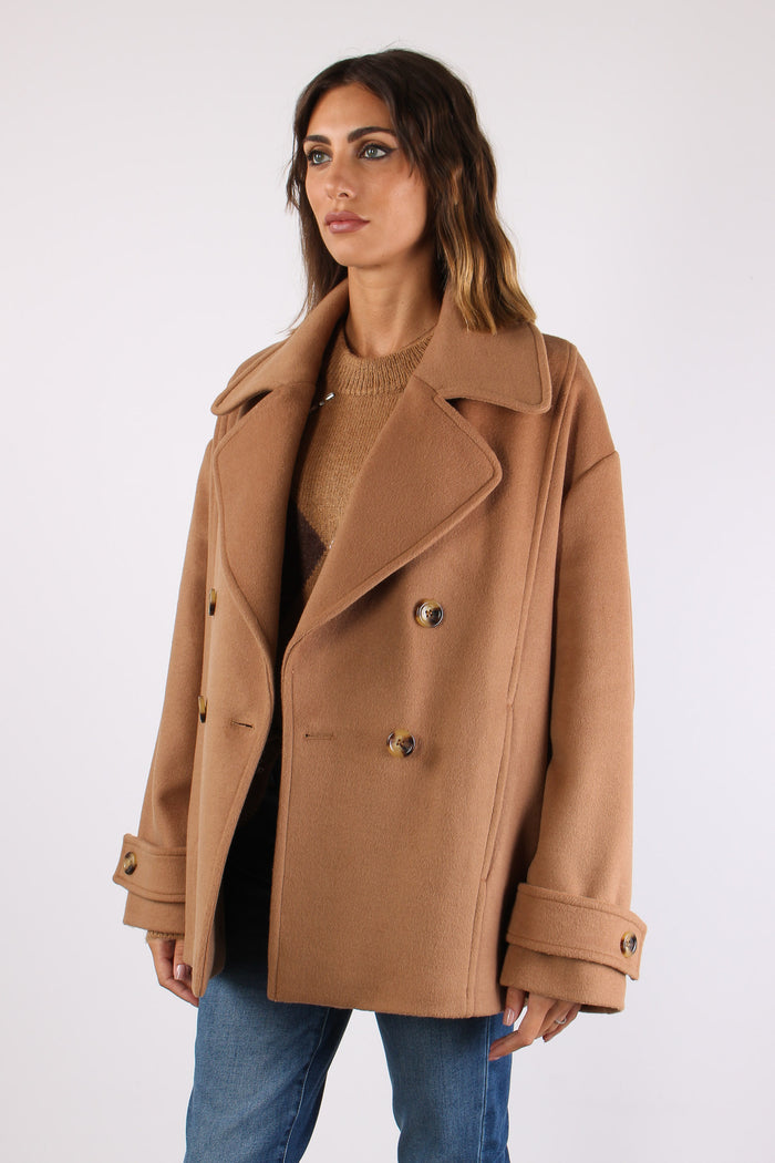 Cappotto Corto Doppiopetto Cozy Beige-3