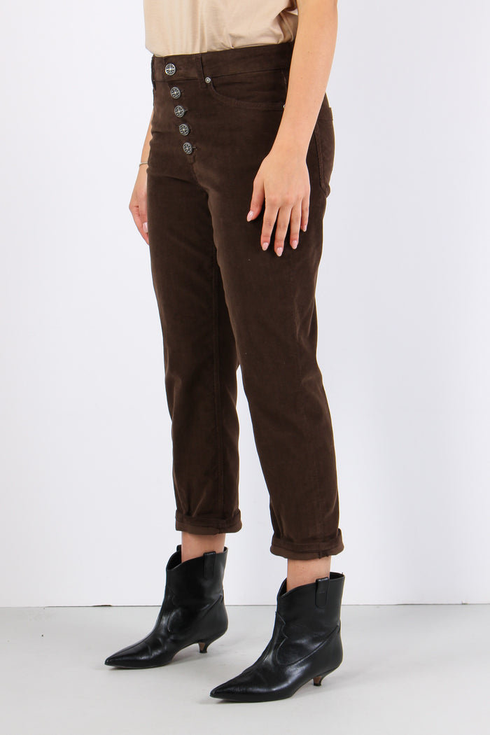 Koons Pantalone Velluto Mille Cioccolato-3