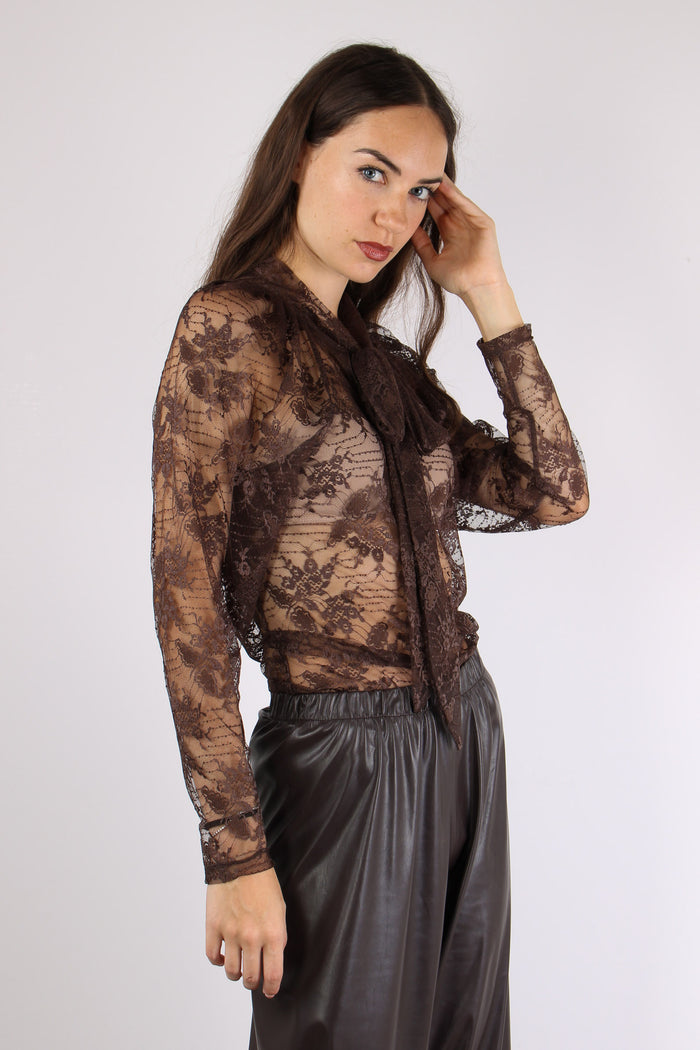Blusa Fiocco Pizzo Moro-5