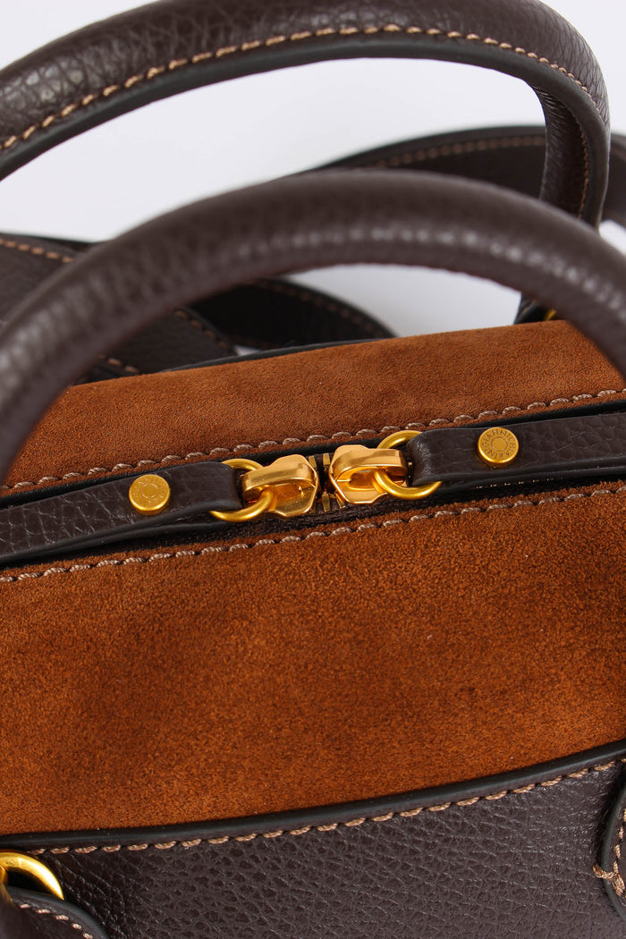 Gemma Mini Bag Bimateriale Espresso/cognac-8