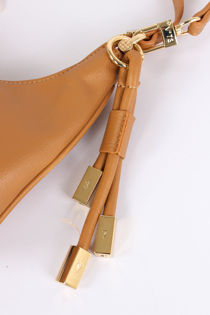 Amber Mezzaluna Small Ciondolo Oro Camel-7