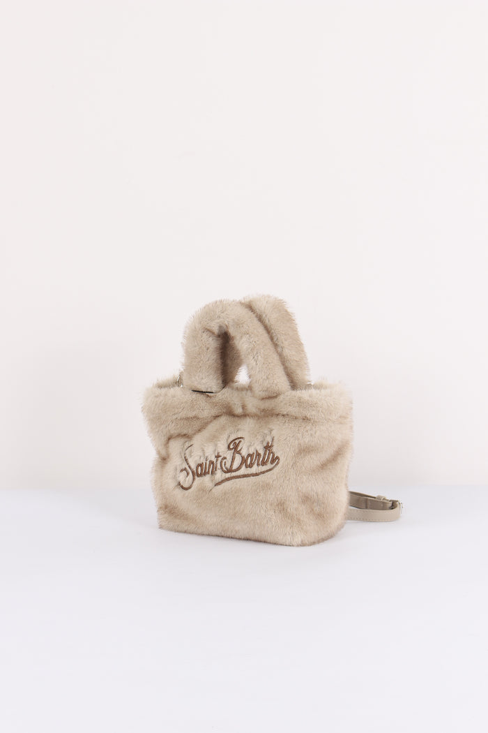 Borsa Mano Mini Pelliccia Beige-2
