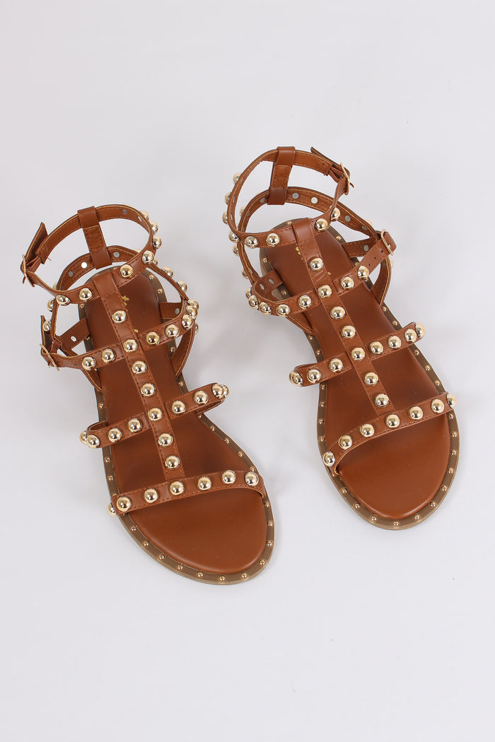Sandalo Schiava Borchie Camel-6