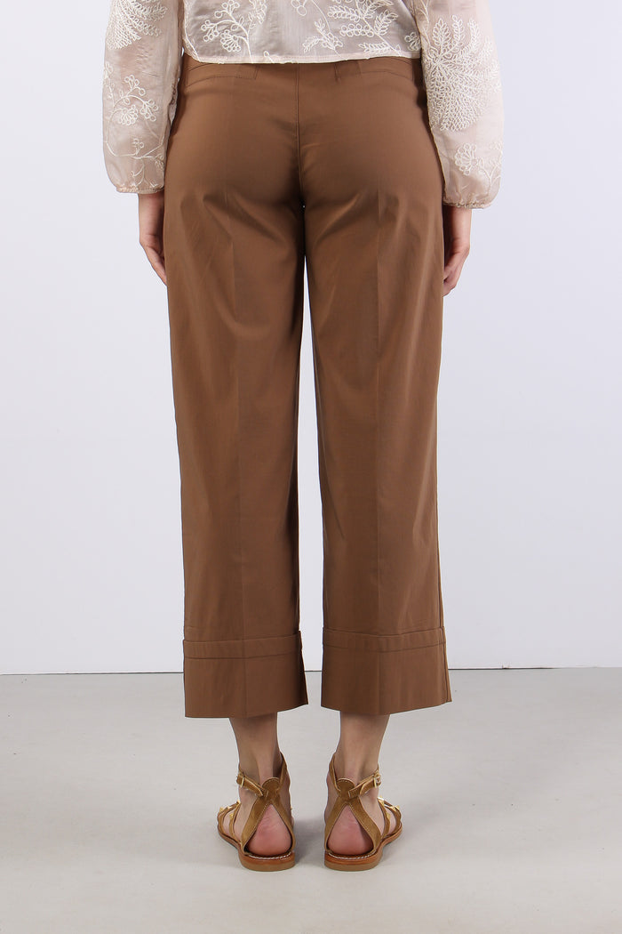 Pantalone Cropped Risvolto Terra-4
