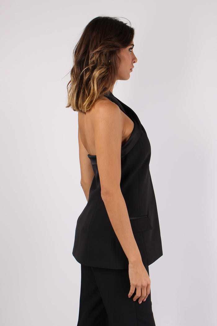 Gilet Incrocio Profilo Raso Black-8
