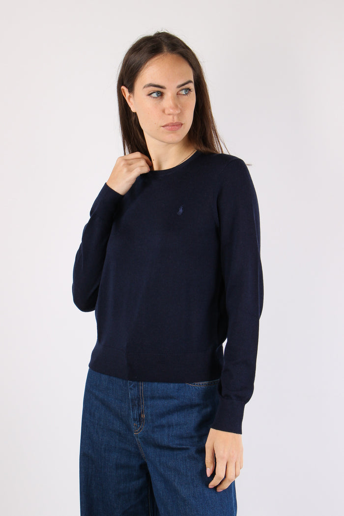 Maglia Girocollo Lana Hunter Navy-2