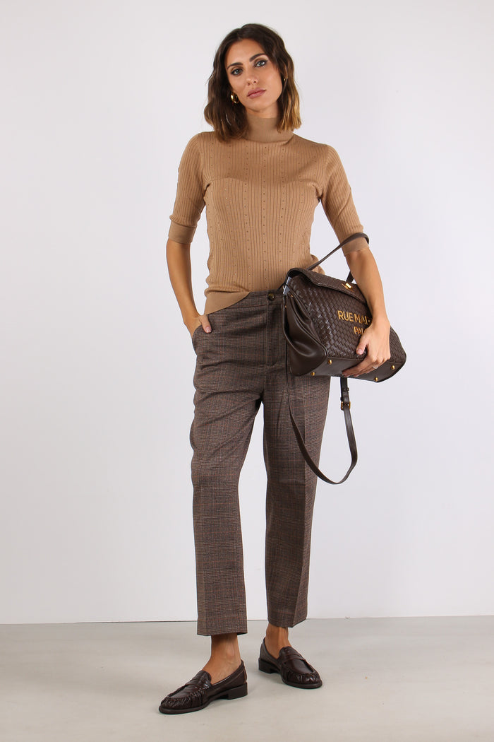 Collo Alto Strass 100% Lana Cocoa Creme-4