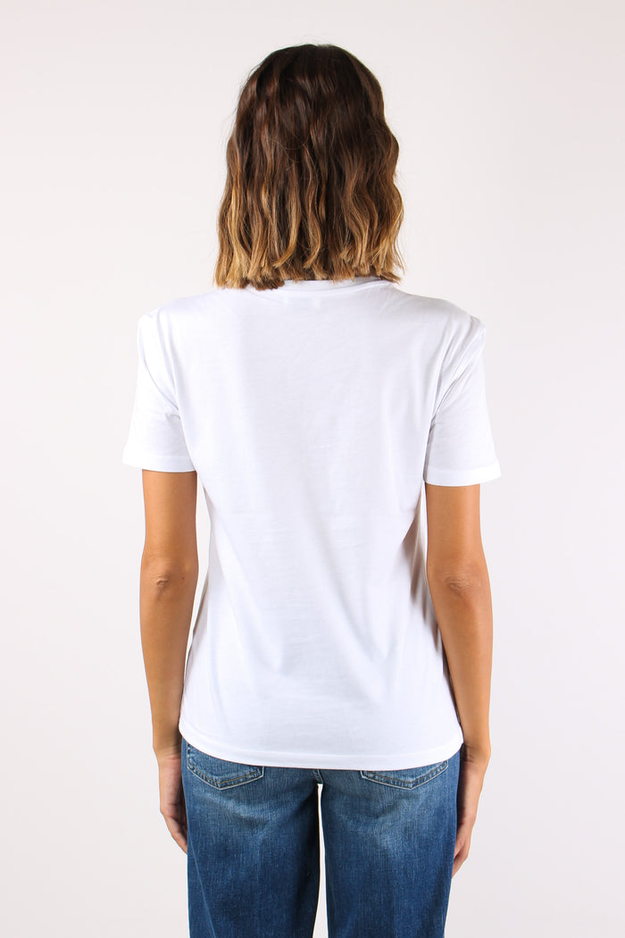 T-shirt Stampa Corni Bianco/liujo Chains-4