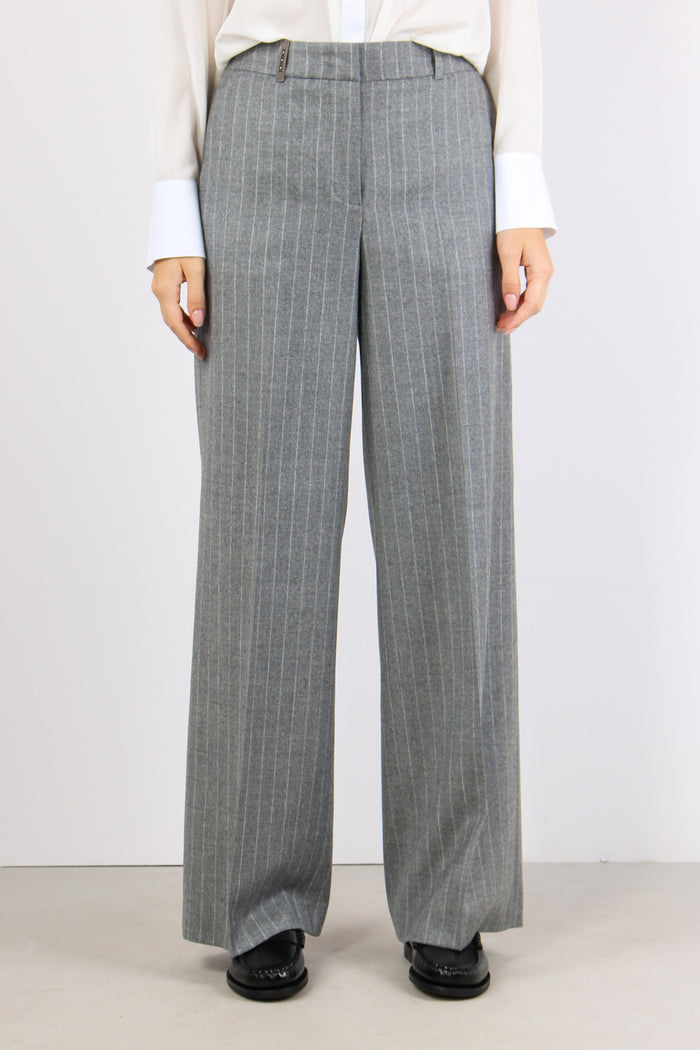 Pantalone Lurex Gessato Grigio-3