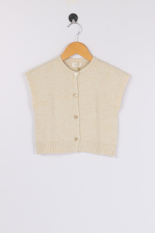 Gilet Bottoni Over Natural