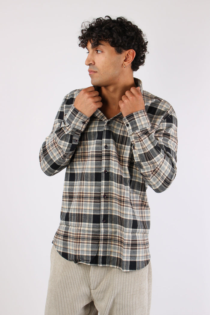 Camicia Flanella Check Black-3