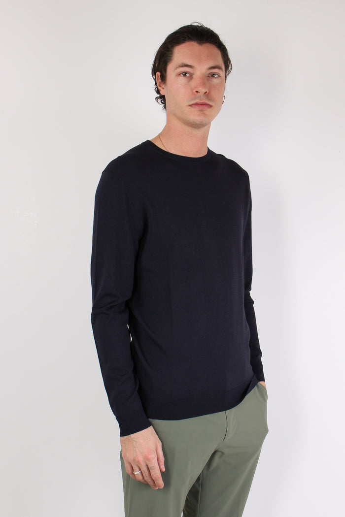 Maglia Girocollo Tessuto Tecnico Blue-9