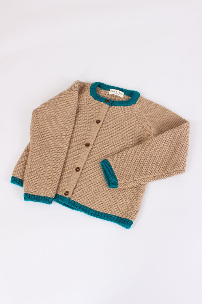 Giubbotto Misto Lana Miele/turchese-4