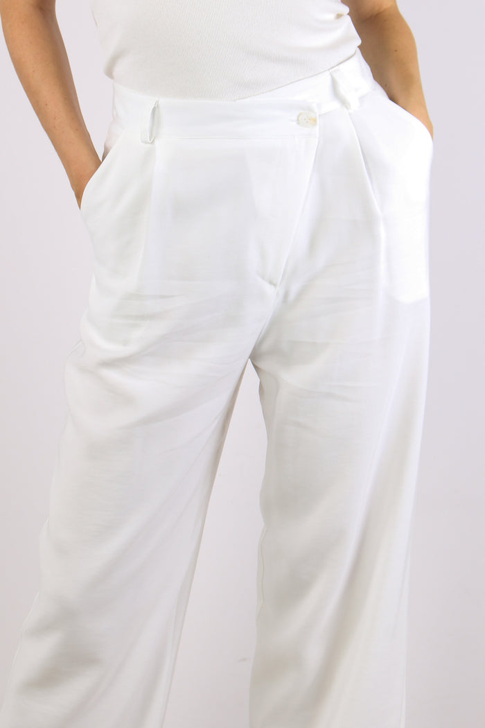 Pantalone Abbottonatura Asimme Bianco-7